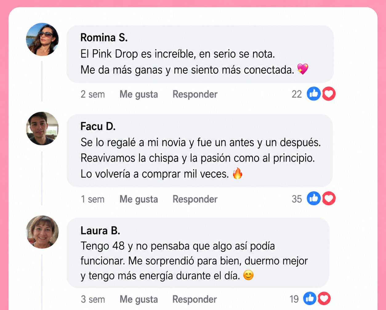 Comentarios de clientas y parejas